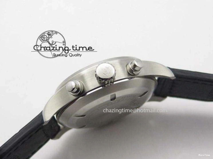 MIROTIME 0213 Soft Pilot Chrono 3777 43mm ZF 1:1 Best Edition Black Dial On Black Leather Strap A 7360